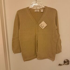 NWT LIGHT CAMEL 100% COTTON EP PRO CARDIGAN SMALL